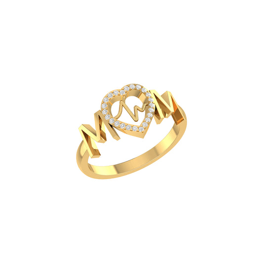 0.12Ct Round Diamond Yellow Gold Mother's Day Special Ring