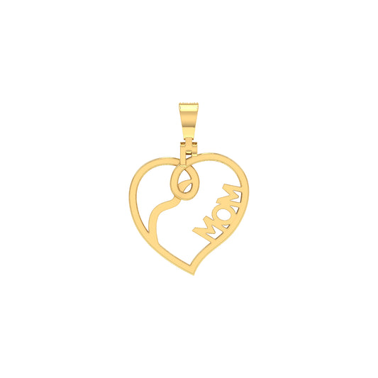 Rose Gold Round Diamond Pave Heart Pendant For Mother's Day