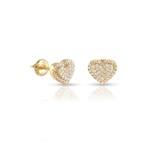 Cherished Moments: 0.44ct Yellow Gold Heart Earrings by Demira Jewels
