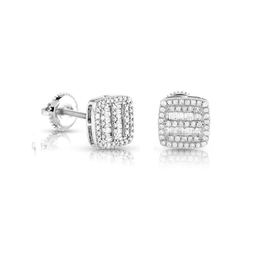 Modern Opulence: 0.42ct White Gold Square Diamond Earrings by Demira Jewels