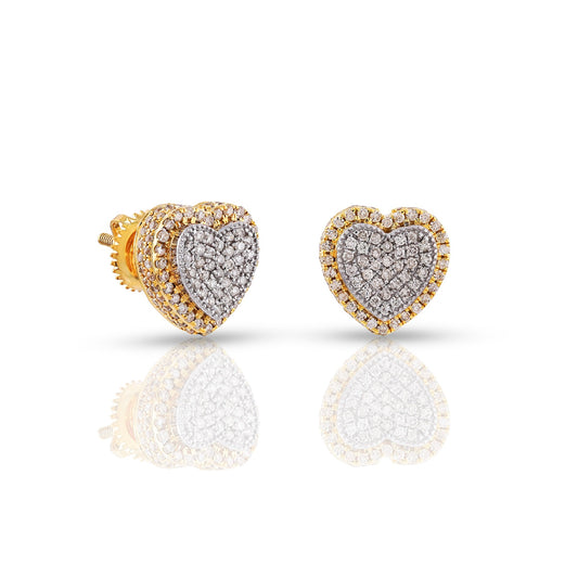 0.67ct Yellow Gold Heart Earrings by Demira Jewels