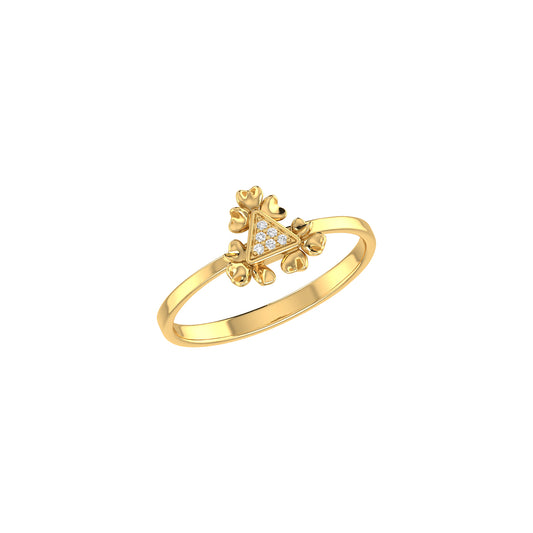 Yellow Gold Round Diamond Ring For Women's By Demira Jewels