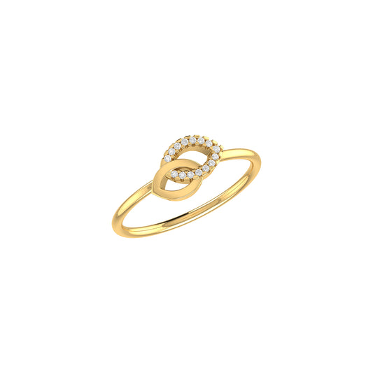 0.05Ct Round Diamond Yellow Gold Band Ring By Demira Jewels
