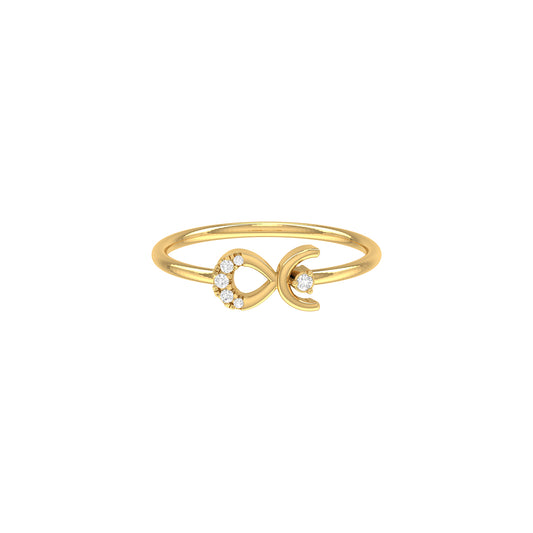 0.04Ct Round Diamond Yellow Gold Band Ring