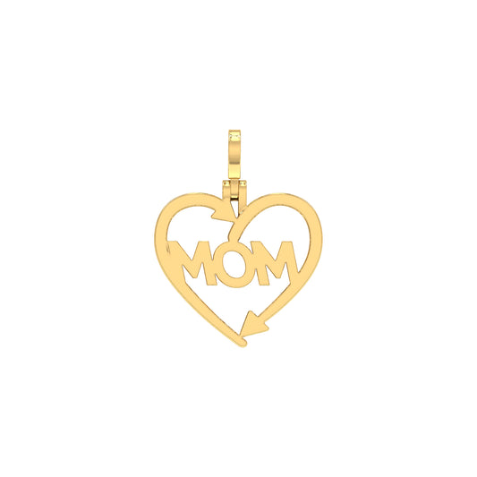 0.24Ct Round Diamond Mother's Day Yellow Gold Heart Pendant