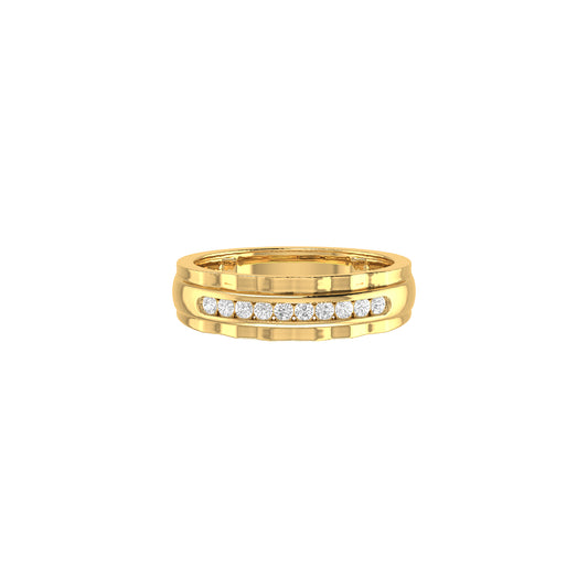 0.25Ct Round Diamond Yellow Gold Band Ring