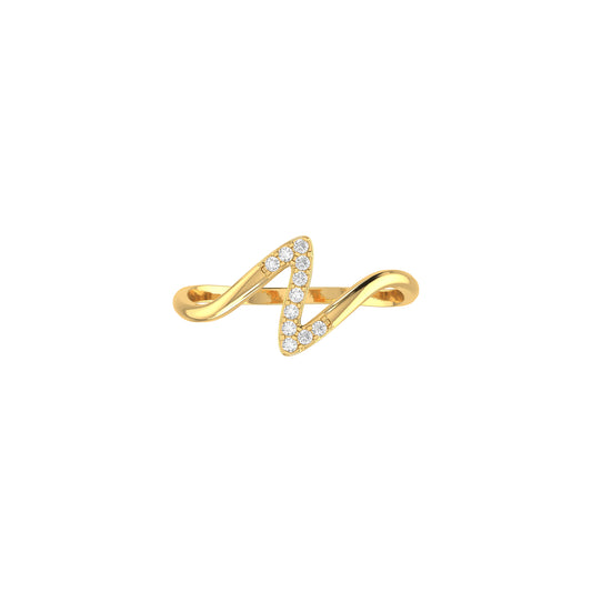 0.08Ct Round Diamond Yellow Gold Band Ring