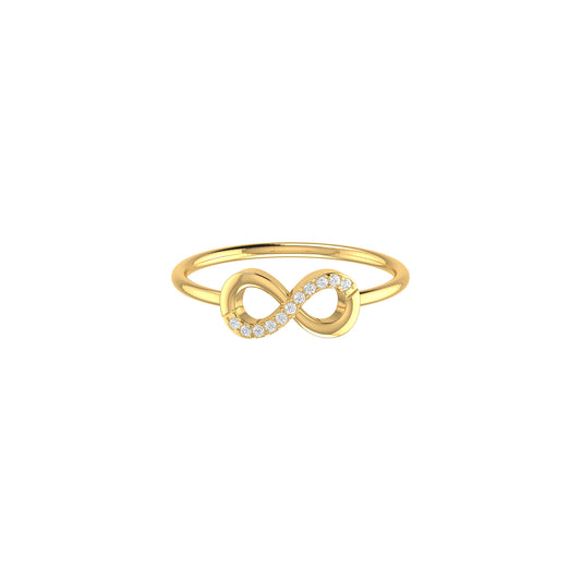 Yellow Gold Round Diamond Infinity Band Ring