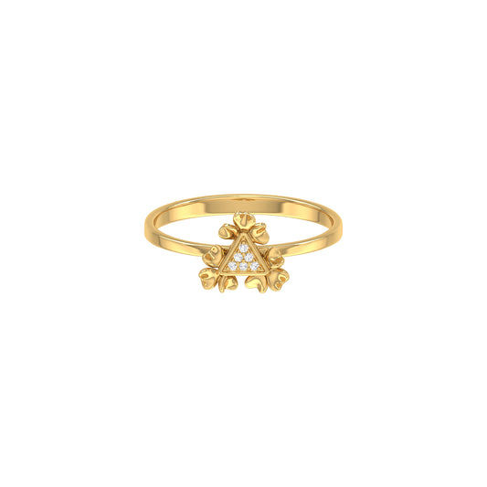 Yellow Gold Round Diamond Ring For Women's By Demira Jewels