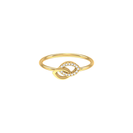 0.05Ct Round Diamond Yellow Gold Band Ring By Demira Jewels