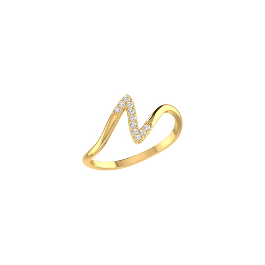 0.08Ct Round Diamond Yellow Gold Band Ring