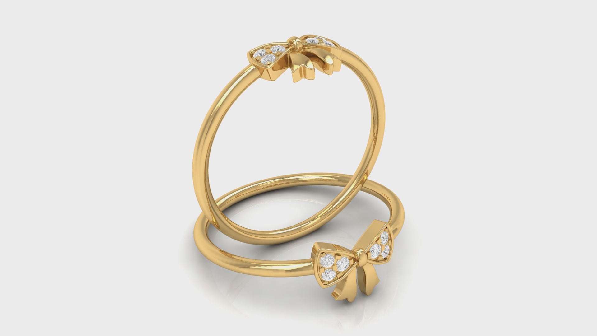 Rose Gold Round Diamond Bow Ring by Demira Jewels