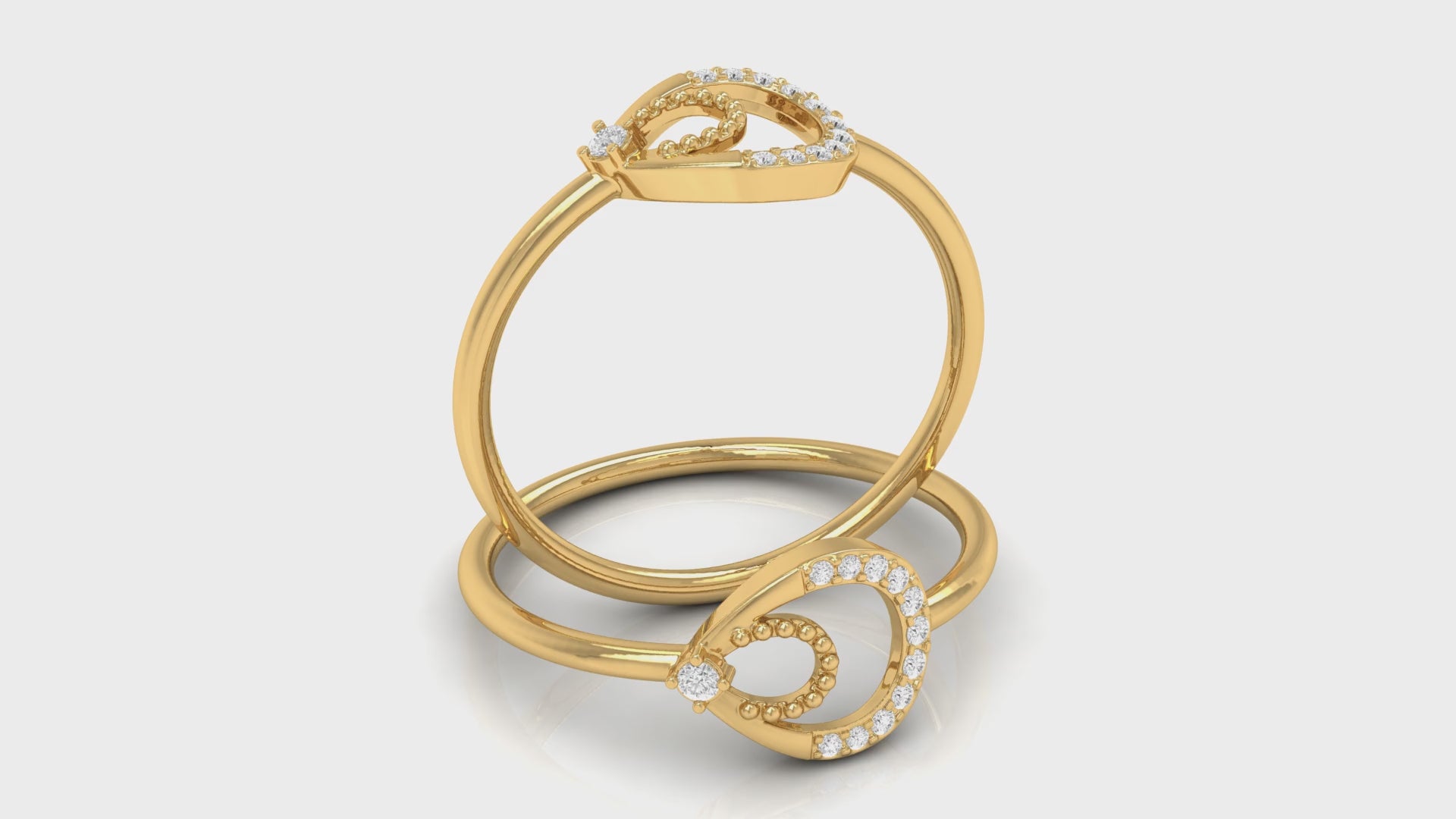 0.065Ct Round Diamond Rose Gold Band Ring For Women's