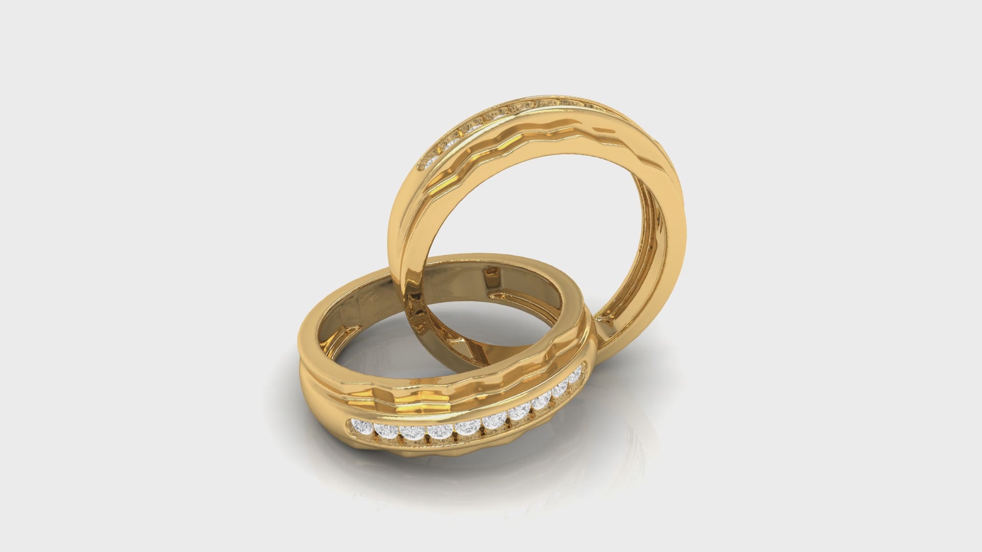 0.25Ct Round Diamond Yellow Gold Band Ring