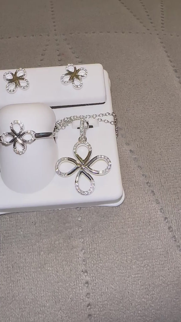 3-Piece Set Gold Ring, Earrings, Pendant Set with Chain - Jewelry Sets for Women by Demira Jewels