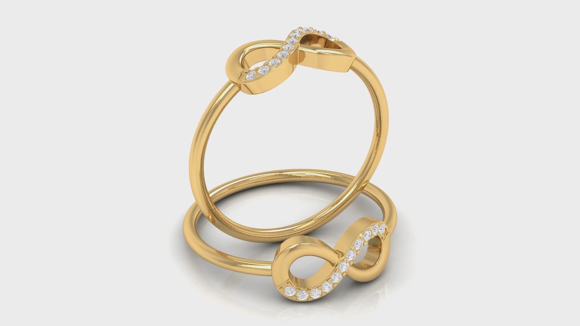 Yellow Gold Round Diamond Infinity Band Ring