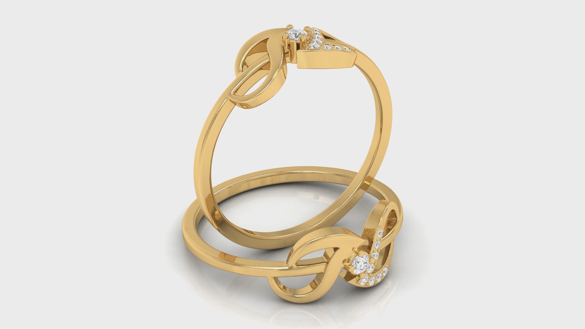 0.05Ct Diamond Yellow Gold Band Ring by Demira Jewels