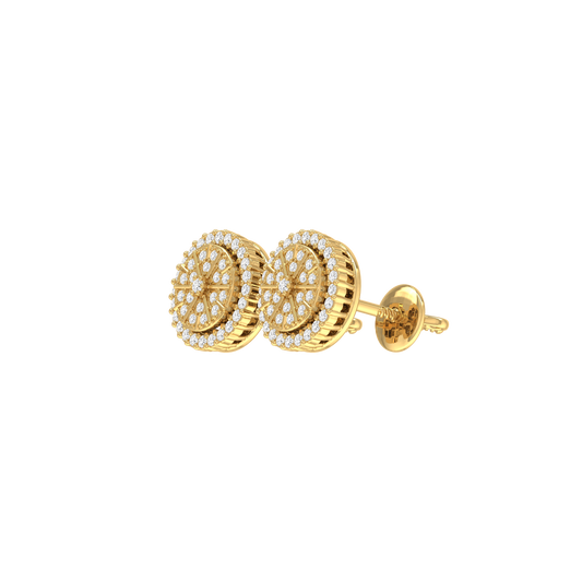 0.18Ct Diamond Yellow Gold Round Stud Earrings