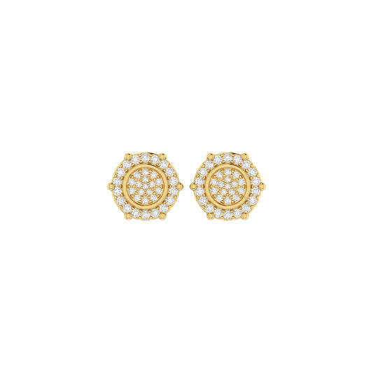 0.24Ct Round Diamond Yellow Gold Stud Earrings