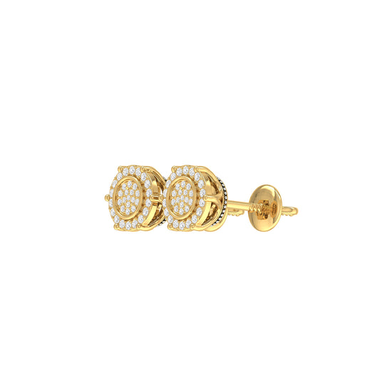 0.24Ct Round Diamond Yellow Gold Stud Earrings