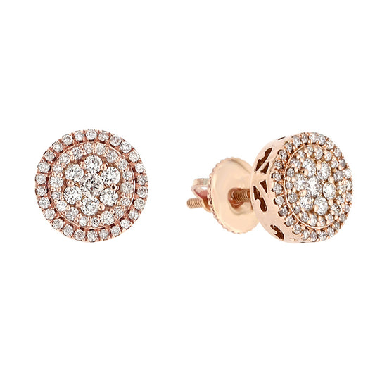 1.0ct Yellow Gold Round Diamond Earrings by Demira jewels