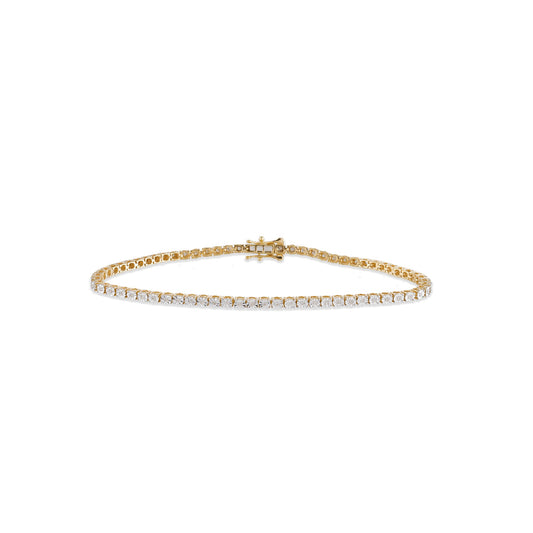 Ethereal Elegance: 3mm Yellow Gold Illusion Bracelet by Demira Jewels