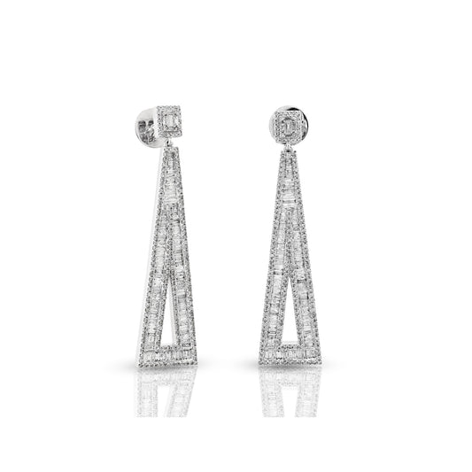 3.5ct White Gold Drop hoops Earring by Demira Jewels