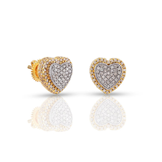 0.67ct Yellow Gold Heart Earrings by Demira Jewels