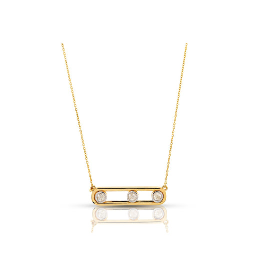 Yellow Gold Move Diamond Neclace