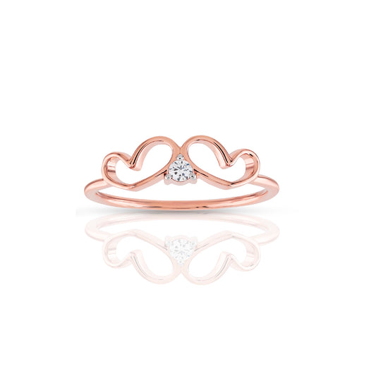 Rose Gold Double Heart Ring By Demira Jewels