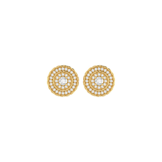 0.22Ct Round Diamond Yellow Gold Stud Earrings