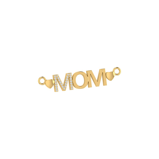 Yellow Gold Round Diamond Pendant For Mom