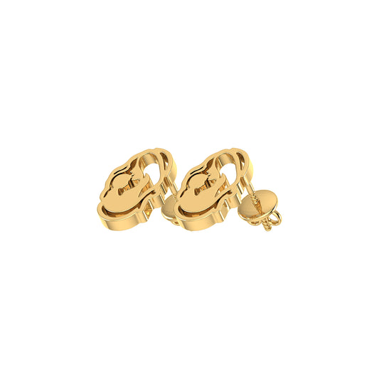 Yellow Gold Mother and Child Earring For Mother's Day