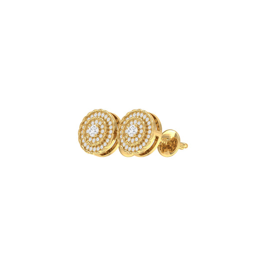 0.22Ct Round Diamond Yellow Gold Stud Earrings