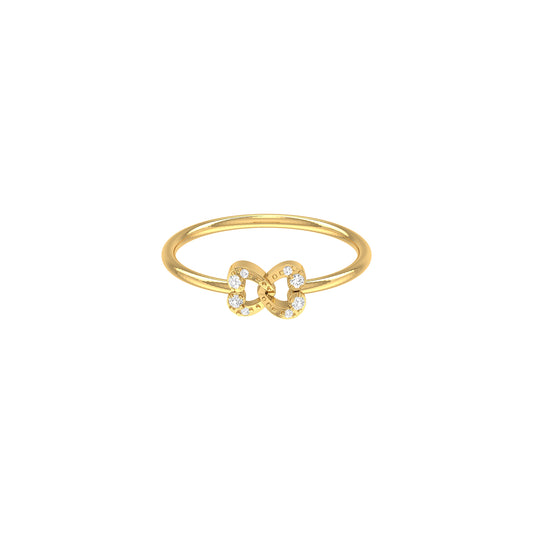 Yellow Gold Double Heart Diamond Ring by Demira Jewels