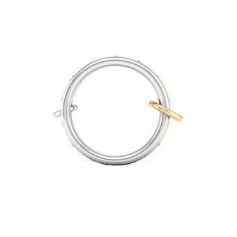 Two Tone Interlocking Stackable Ring Minimalist Couple Gold Plated Ring