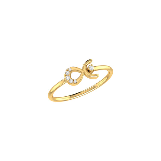 0.04Ct Round Diamond Yellow Gold Band Ring